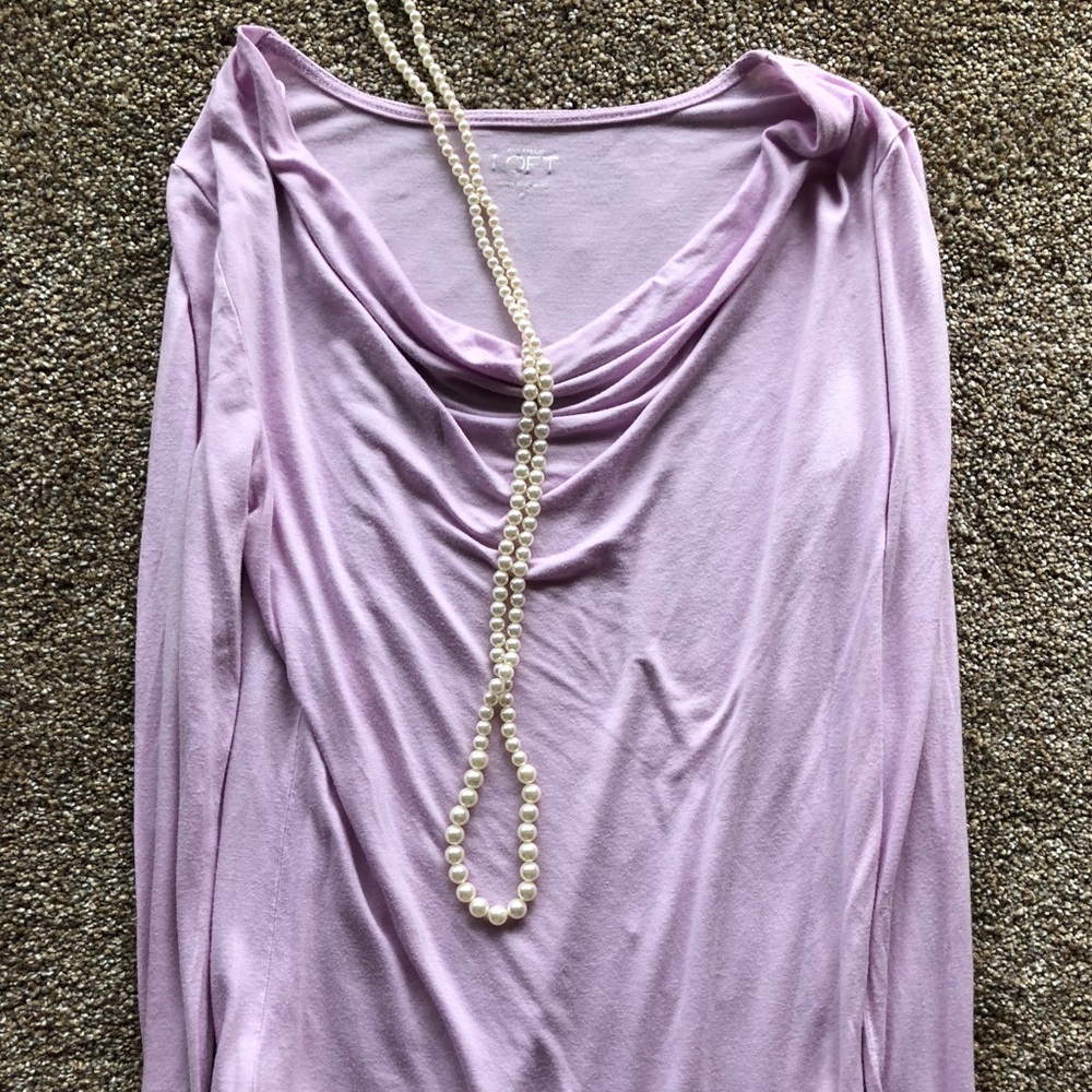 Ann Taylor Loft long sleeve pink shirt Size S